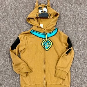 Scooby-Doo Inspired Kids Tan Hooded Zip Sweatshirt